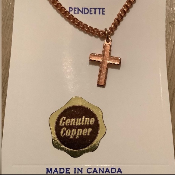 New vintage Copper cross pendette - Picture 1 of 4